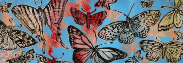 Butterflies on Blue