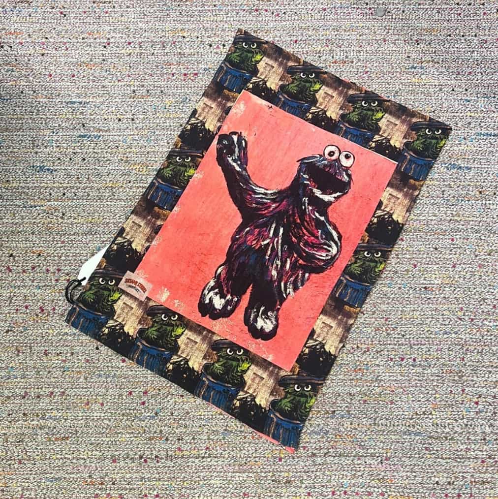 'COOKIE MONSTER' LINEN TEA TOWEL BY DAVID BROMLEY