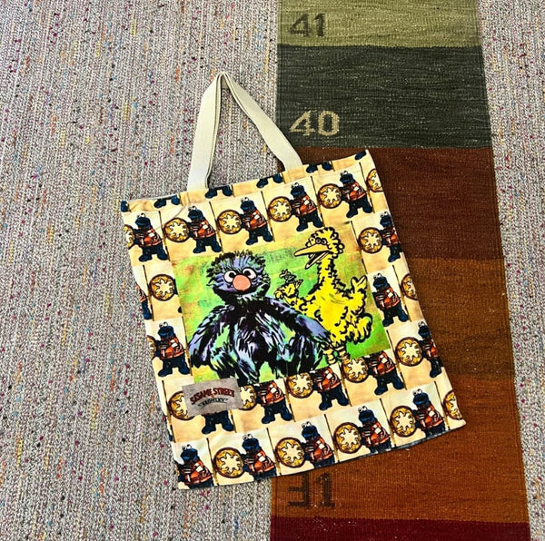 'GROVER & BIG BIRD' VELVET TOTE BY DAVID BROMLEY