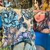 'Roses II' Linen Cushion by Bromley Studio. 60 x 60cm