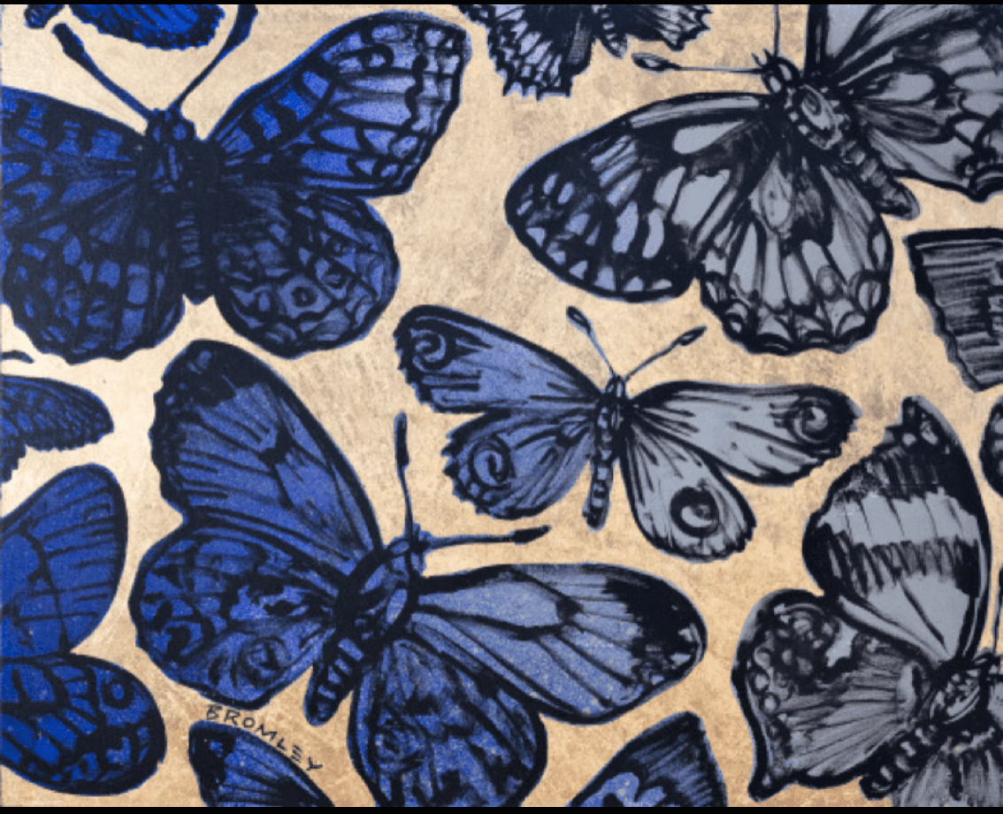 Winter Butterflies on Gold