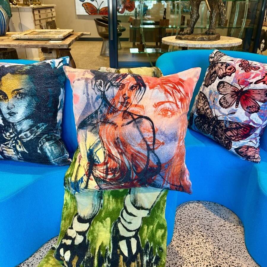 'The Signature III' Velvet Cushion by Bromley Studio. 60 x 60cm